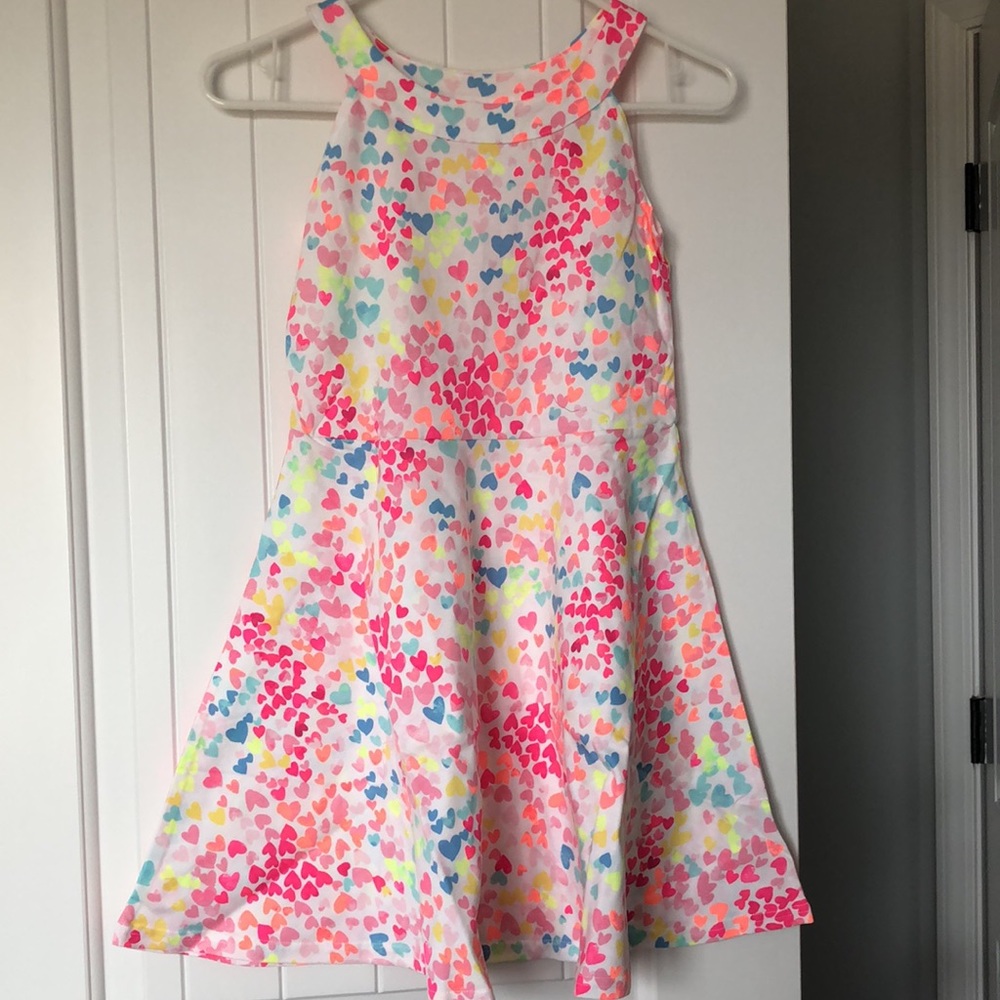 The Children's Place‎ Dress Girls Size Large 10/12 Rainbow Hearts - Picture 2 of 9